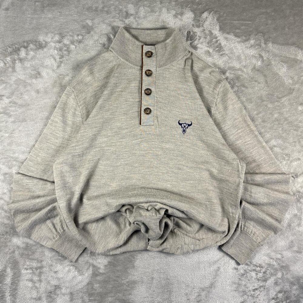 Polo Golf Ralph Lauren 4-Button Merino Wool Bull Head Embroidered Pullover